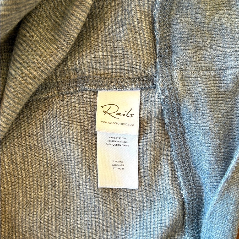 Rails Men's Gavin Quarter Zip Sweatshirt Size XXL Color Blue Grey Melange - Picture 5 of 6